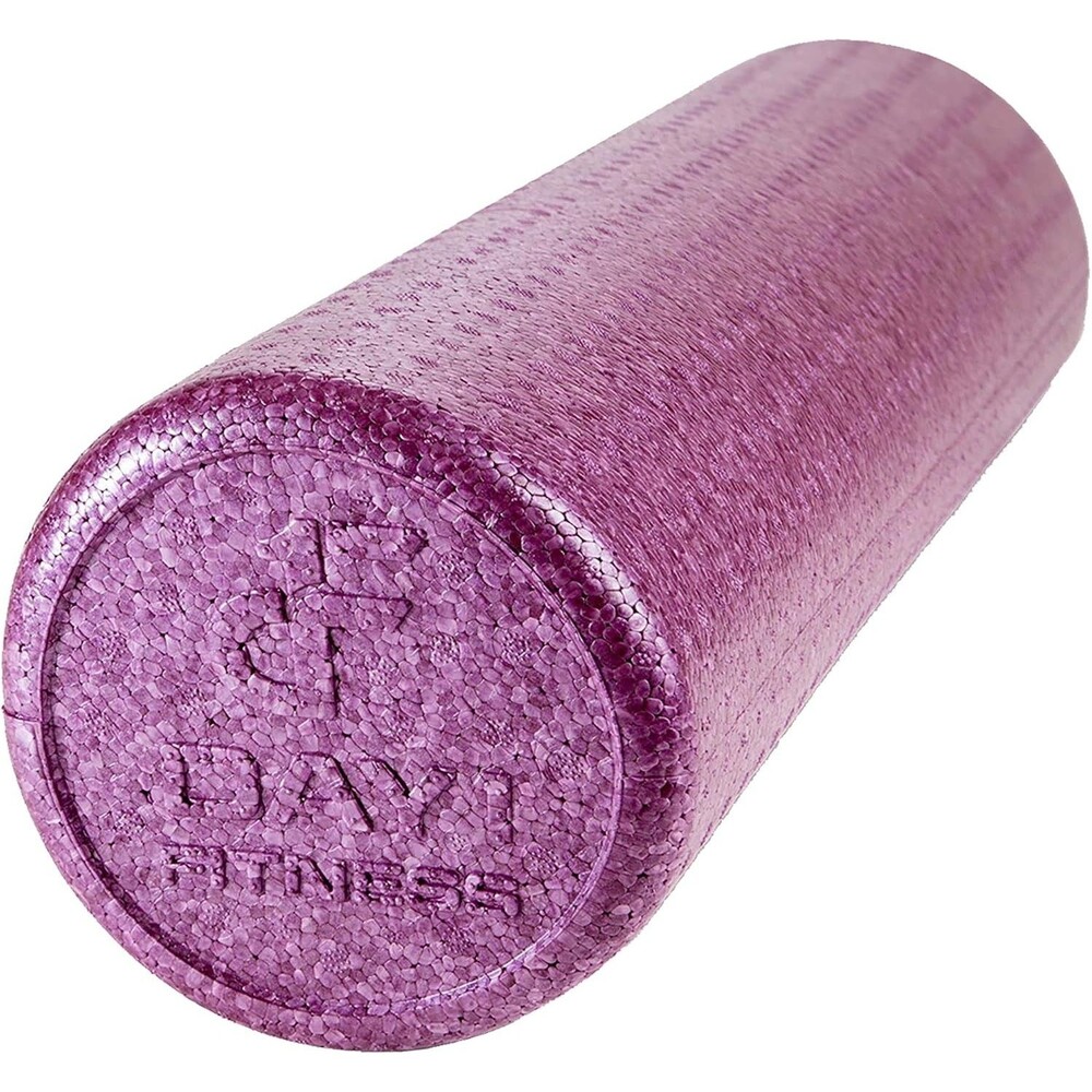 Day 1 Fitness High Density Muscle Foam Roller, Purple, 12 In